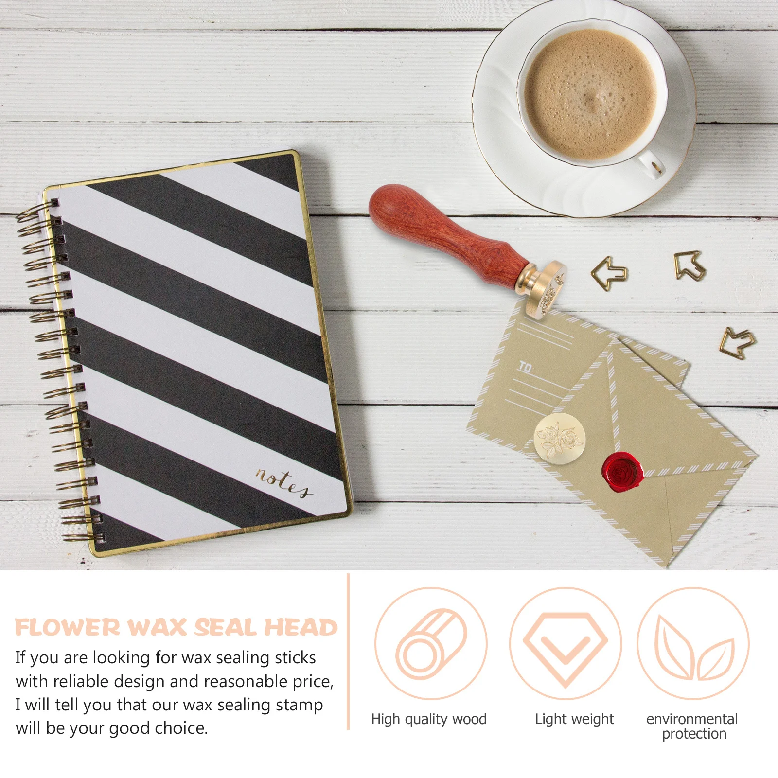 

Lacquer Head DIY Sealing Craft Envelope Seal for Letters Invitations Wine Packaging Vintage Copper Rose25 Pattern