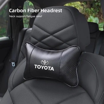 탄소 섬유 자동차 시트 머리 받침 목 베개, 자동차 인테리어, 도요타 Hilux Aygo Yaris Ractis Corolla CHR Auris Camry Prius Voxy Vac