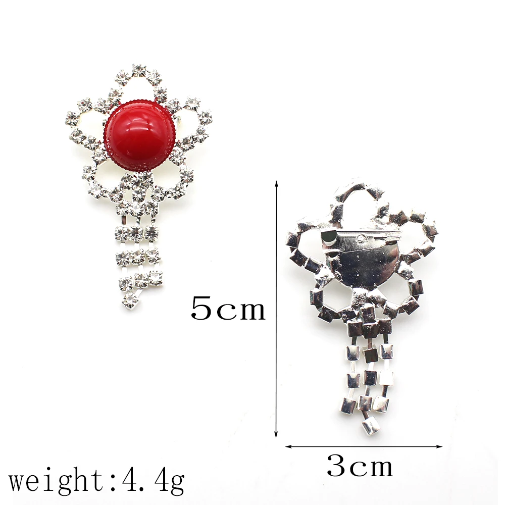 Colorful pearl flower diamond brooch set with diamond tassel accessories, handmade headwear, clothing accessories, 5 pieces set