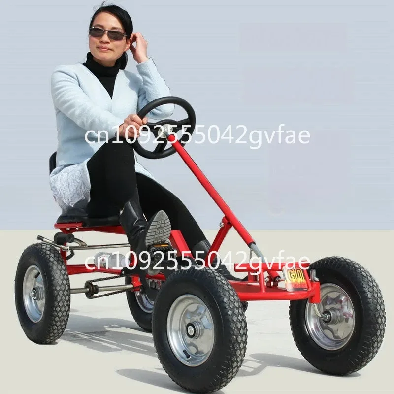 16 Inch Wheel Adult Go-Karts, With Hand Brake Pedal Go Kart, Can Load 120KG