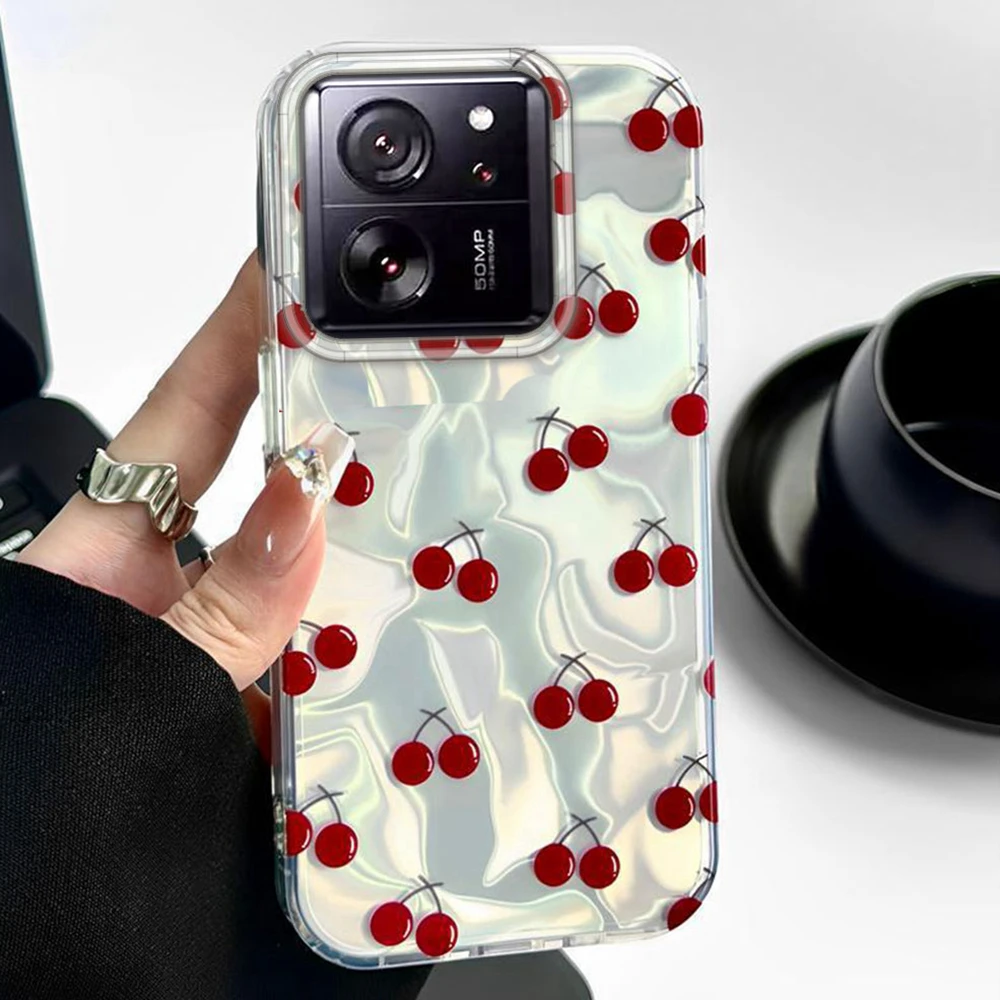 Nette Früchte Kirschen Frauen Mädchen Wasser Textur Für Xiaomi 13T 14T Pro 11 Lite NE Poco X5 X6 x7 M6 C65 C61 M5S Telefon Fall Abdeckung
