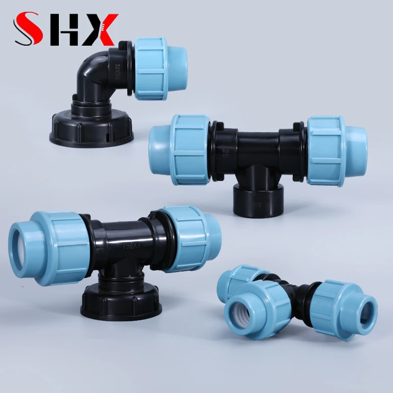 Plastic PE Water Pipe Quick Connection 20/25/32mm Straight Connectors IBC Tank Adapter Plumbing Pipe Fittings