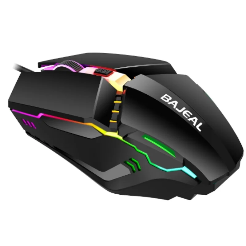 BAJEAL D3 Wired Gaming Mouse with LED Lights for Desktop And Laptop Business CF LOL Glowing Competitive Mouse