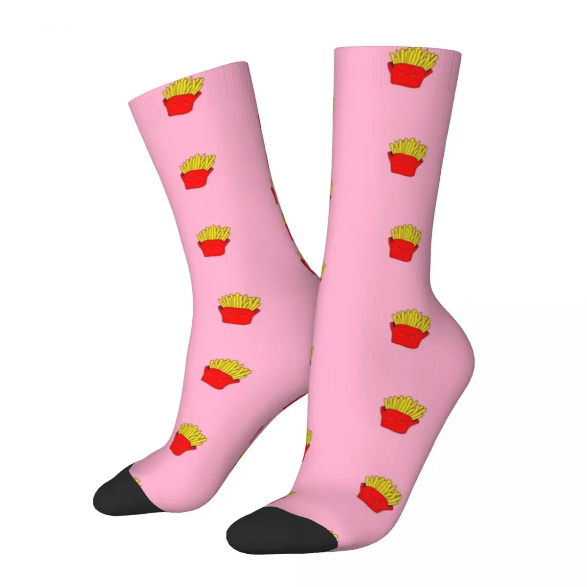 Hip Hop Retro Cute Looking French Fries Crazy Men's Compression Socks Unisex Fast Food Harajuku Pattern Printed Funny Crew Sock