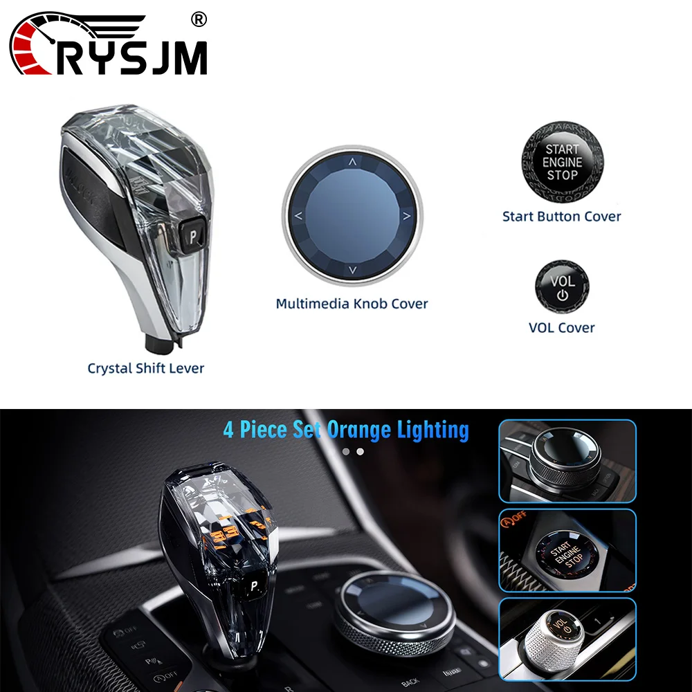 

* Crystal Gear Shift Knob Lever For BMW 3 Series G20 G21 G28 X4 X5 X6 X7 X3 G01 G08 i4 Automatic Crystal Car Shifter 4 Piece Set