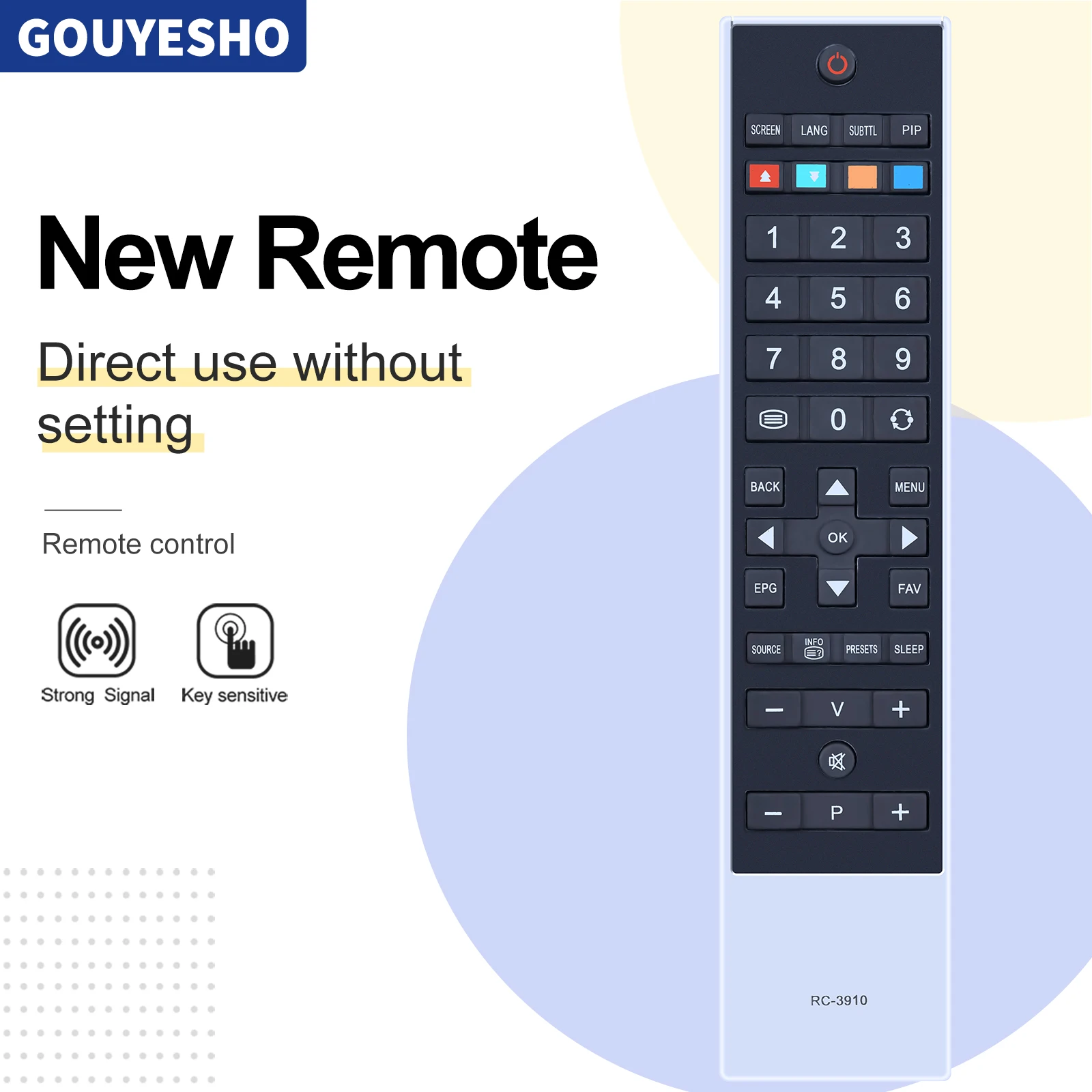 

New RC-3910 TV Remote Control for Toshiba Models