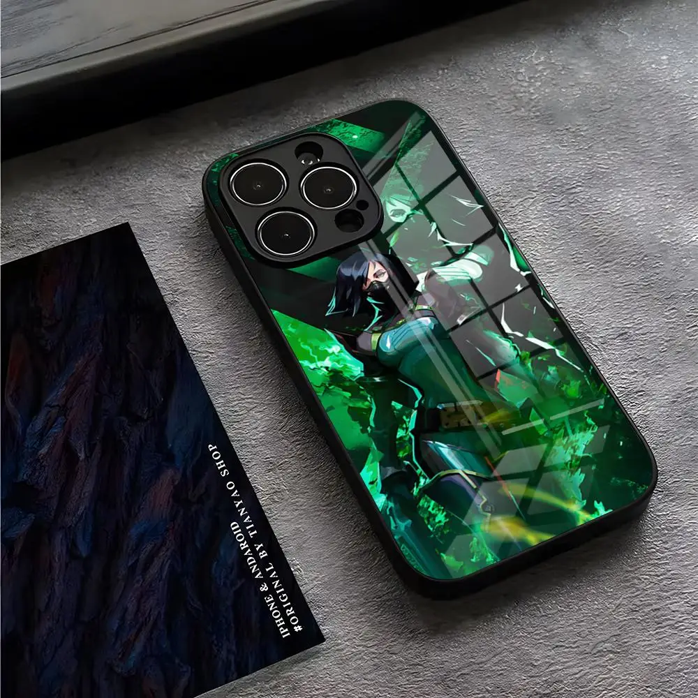 Game Viper Valorant Phone Case For IPhone 13 Pro Max 14 16 Plus 12 Mini 11 15 X XR XS 8 7 Plus SE Tempered Glass Back Cover