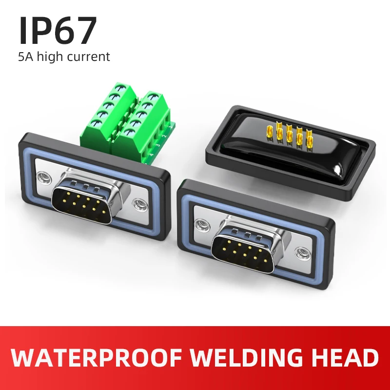 Waterproof DB9 DB15 DB25 Solderless Connector Industrial 9/15/25Pin Serial Port Plug IP67 DB9/RS232/485 Breakout Board Terminal