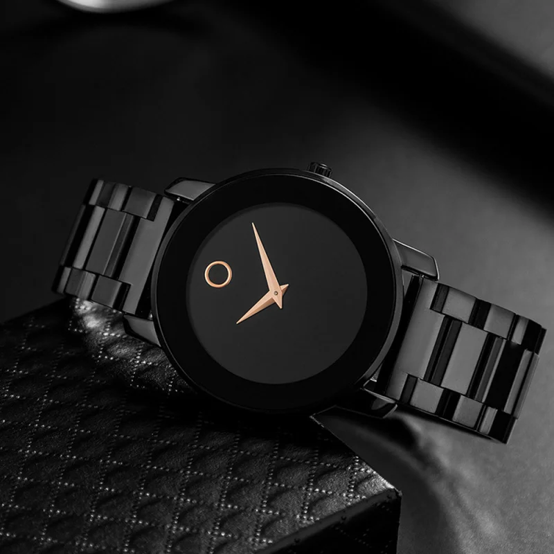 MISSFOXWatch-Reloj clásico de cuarzo para hombre, cronógrafo ultrafino, de negocios, de acero inoxidable, resistente al agua