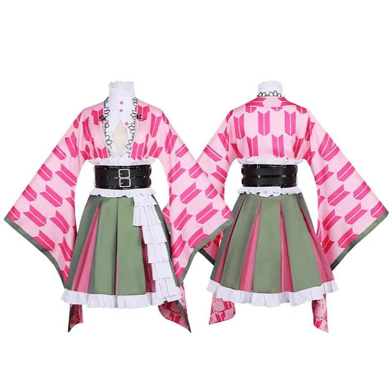 

Anime Kanroji Mitsuri Cosplay Costume Lolita Uniform Women Adult Anniversary Costumes Halloween Party Disguise Dress Stage Suit