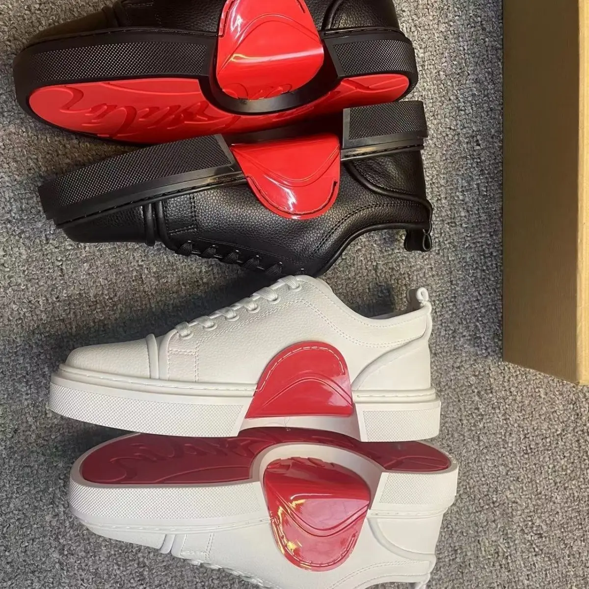 

2025 New Men's Red-Soled Stylish Leather Round-Toe Trendy Casual Board Shoes (Including White Sneaker Style)