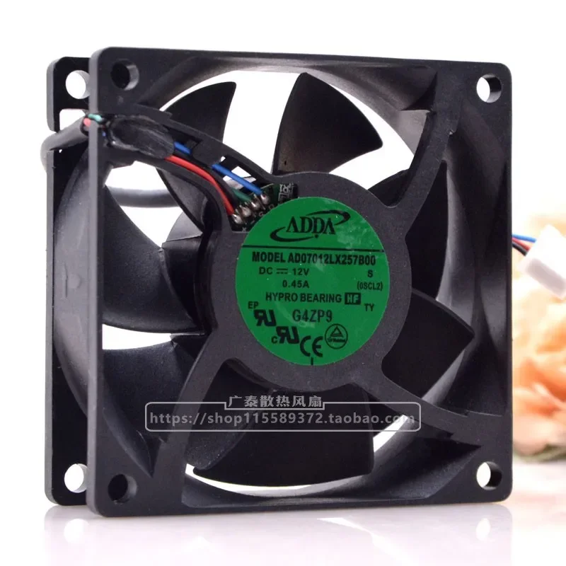for ADDA 7025 AD07012LX257B00 12V 0.45A PWM Intelligent Temperature Control Speed Regulating Fan 7cm
