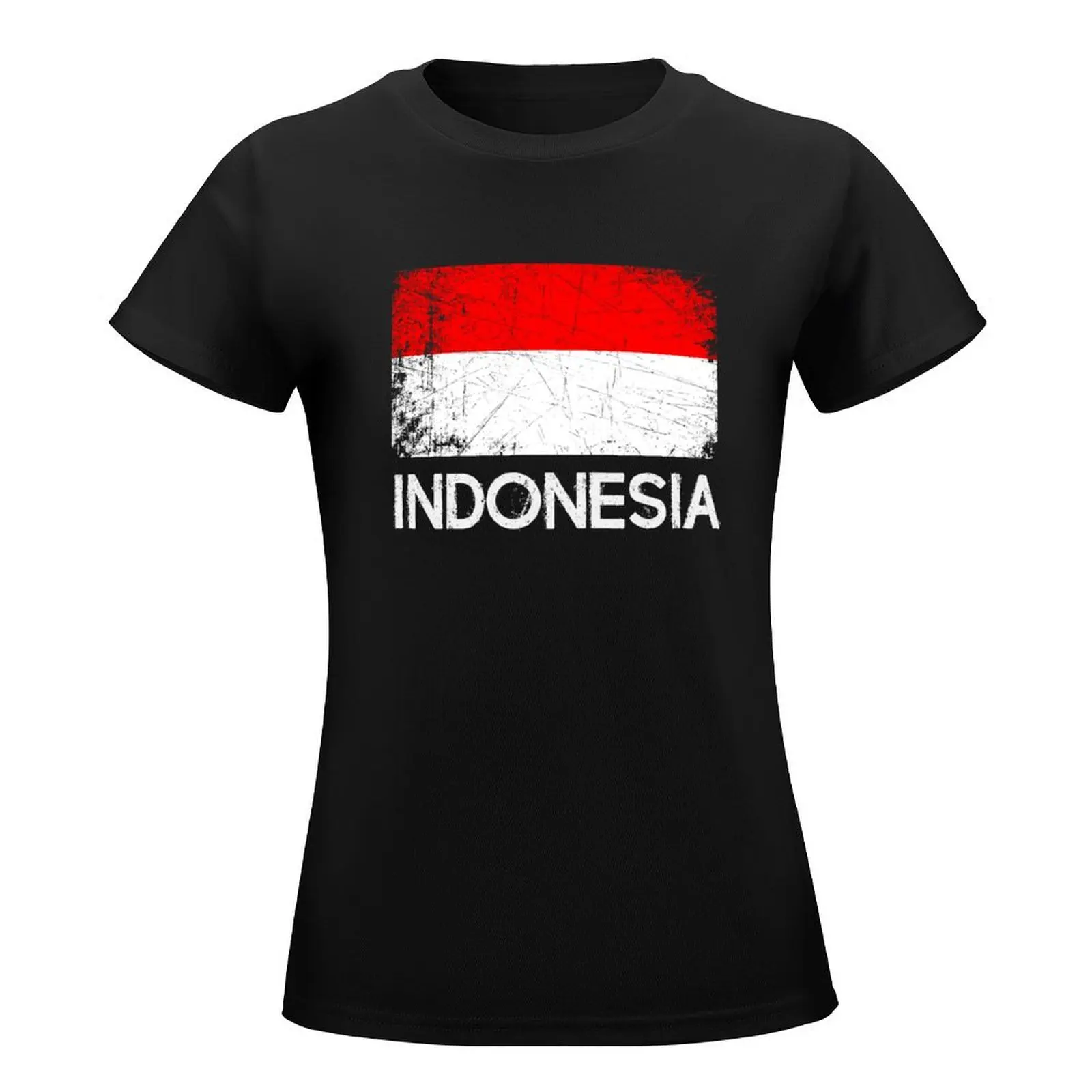 Indonesian Flag Design | Vintage Made In Indonesia Gift T-Shirt vintage sports fans oversized t shirts for Women