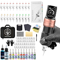 Tattoo Kit POSEIDON V6 Tattoo Pen Kit For Permanent Makeup Tattoo Machine Kit Adjustable Wireless Tattoo Power Supply Tattoo Gun