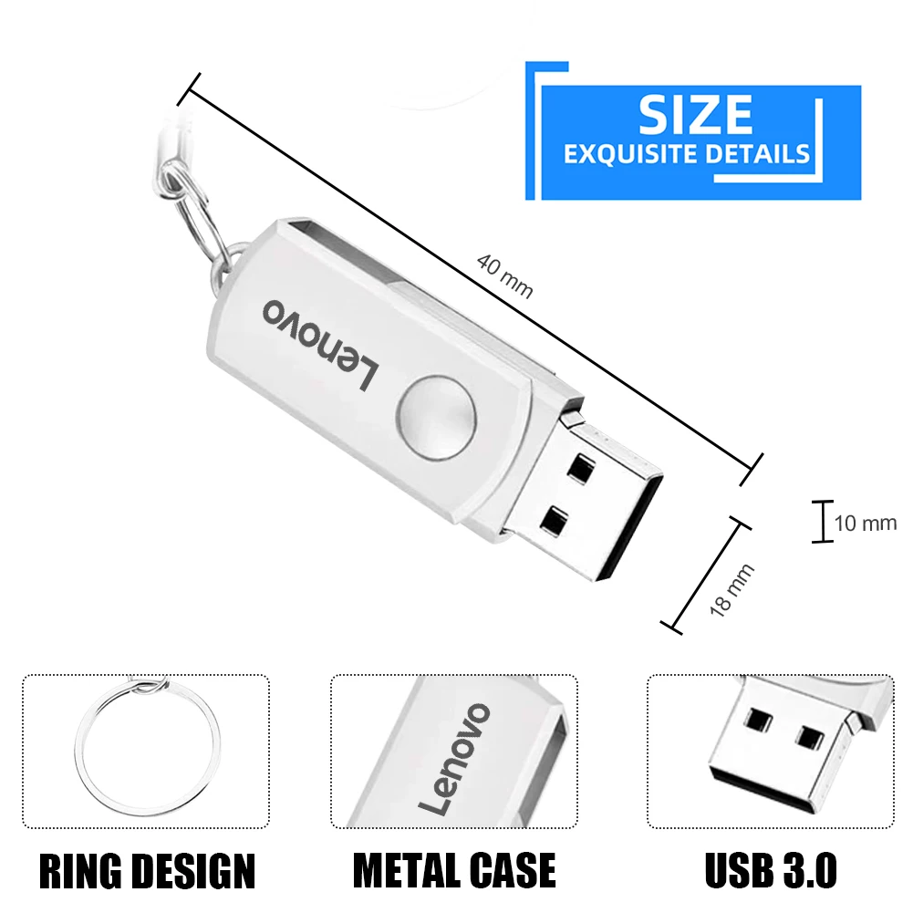 Original Lenovo 16TB USB3.0 Flash Drives U Disk High Speed Metal Pendrive WaterProof Type-C Memoria USB Stick USB Drives 8TB 4TB