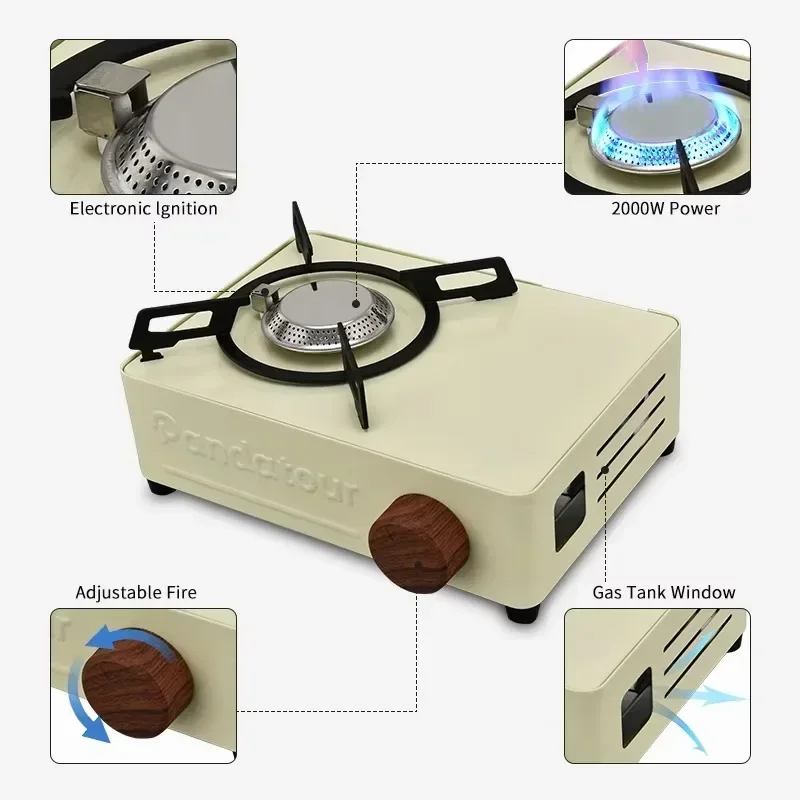 7 Types Outdoor Camping Gas Stove Portable Heater Cassette Furnace Windproof High Power Card Camping Cooking Stove Gas Burner