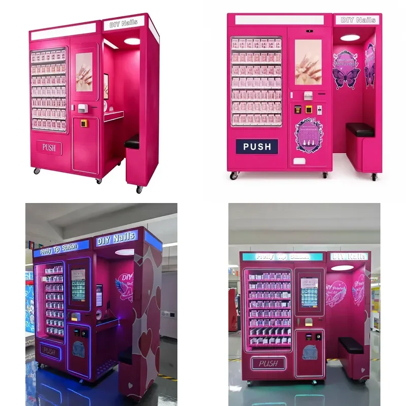 Fully Automatic Nail Art Printer Vending Machine Self Service 3D Digital Nail Painting Kiosk for Beauty Salon Shopping Mall