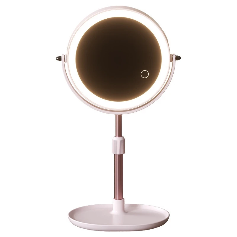 ارتفاع قابل للتعديل مزدوج الجوانب Led قابلة للشحن مكبرة الغرور مرآة إمالة مكتب المحمولة ماكياج الوقوف للنساء المراهقين الهدايا #4