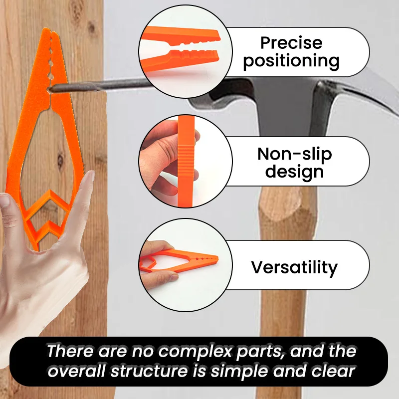 1Pcs Durable Nail Holder for Hammering Protects Fingers Secure Nail Positioning Tool Portable and Durable Material