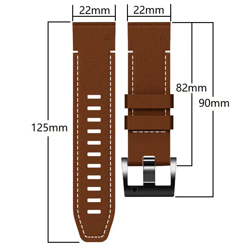 Leather Watch Band for Garmin Fenix 8/7/7X/6/6X/5X/5 Plus, Forerunner 965/955/935/745, Epix Pro Gen 2, 22mm 26mm Quick Fit Strap