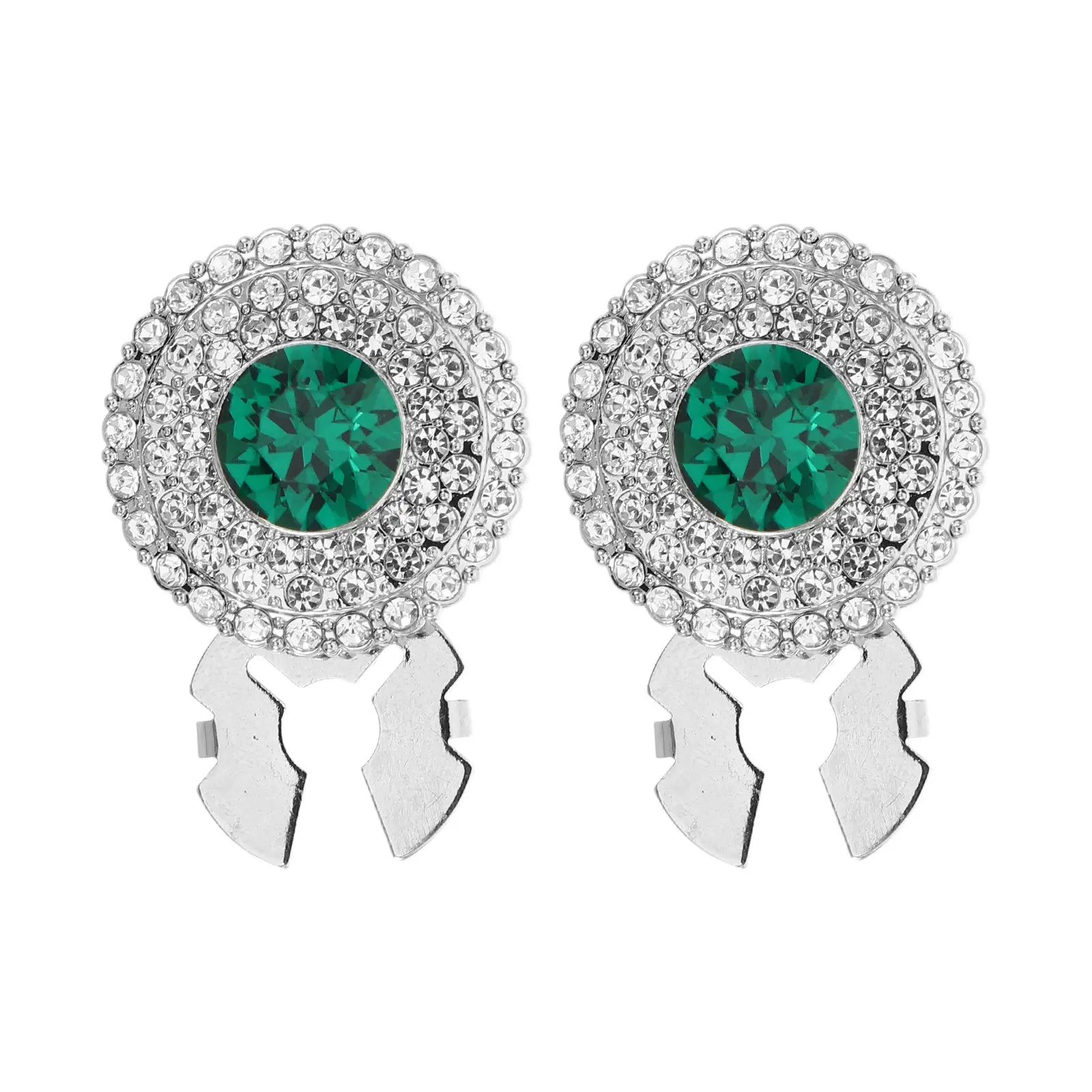 2Pcs Rhinestone Cuff Links Elegant Alloy Button Covers Clip on Shirt Cuff Embellishments Wedding Business Party Dress Shirt