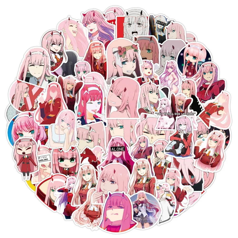 10/30/50PCS Riman Darling In The Franxx Graffiti Waterproof Sticker Cartoon Character Zero Two Skateboard Helmet GuitarWholesale