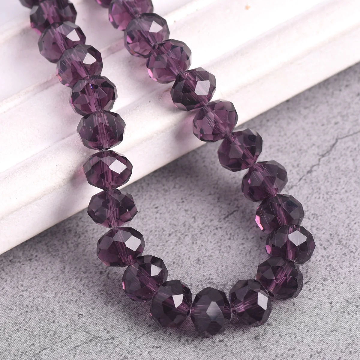 Bluish Purple 3mm 4mm 6mm 8mm 10mm 12mm 14mm 16mm 18mm Rondelle Faceted Crystal Glass Loose Spacer Beads For Jewelry Making DIY