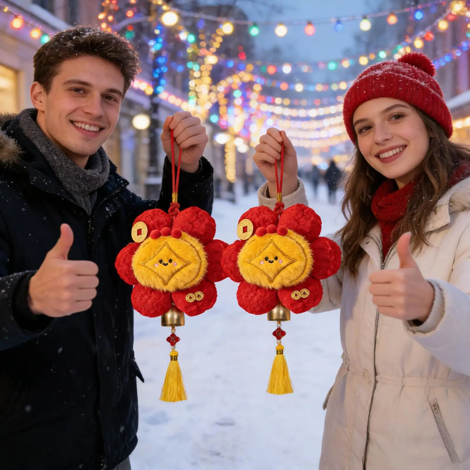 New Year Decorations 2026 Plush Chinese Home Decor Soft Hanger Window Tree Ornaments For Living Room Wall Bedroom Balcony Door view 3