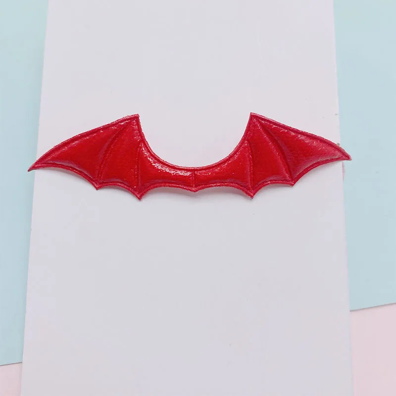 Leather Fabric Halloween Demon Bat Wings Padded Appliques For DIY Halloween Costume Vampire Hair Clip Decoration Accessories