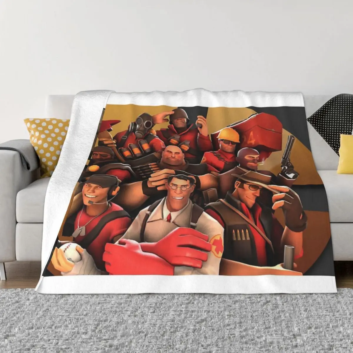 Team Fortress 2 Poster Art Anime Blanket Throw Blanket Blankets And Blankets Throw Blanket