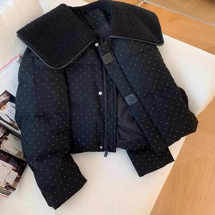 

Трикотажная хлопковая куртка с цветочным принтом, свободный крой, кукольный воротник, осенне-зимняя верхняя одежда, корейское повседневное длинное пальто све