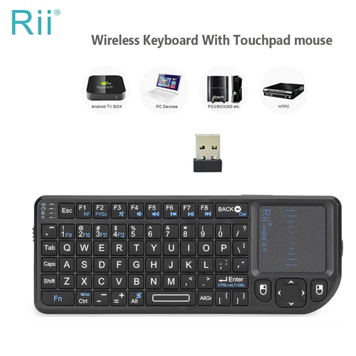Imagen 1 del producto Rii X1 Mini Teclado inalámbrico 2.4GHz con ratón táctil, Control Remoto.Mini Wireless Keyboard - Compatible con Smart TV, Mini PC Android, Playstation, Xbox, HTPC, PC, Raspberry Pi