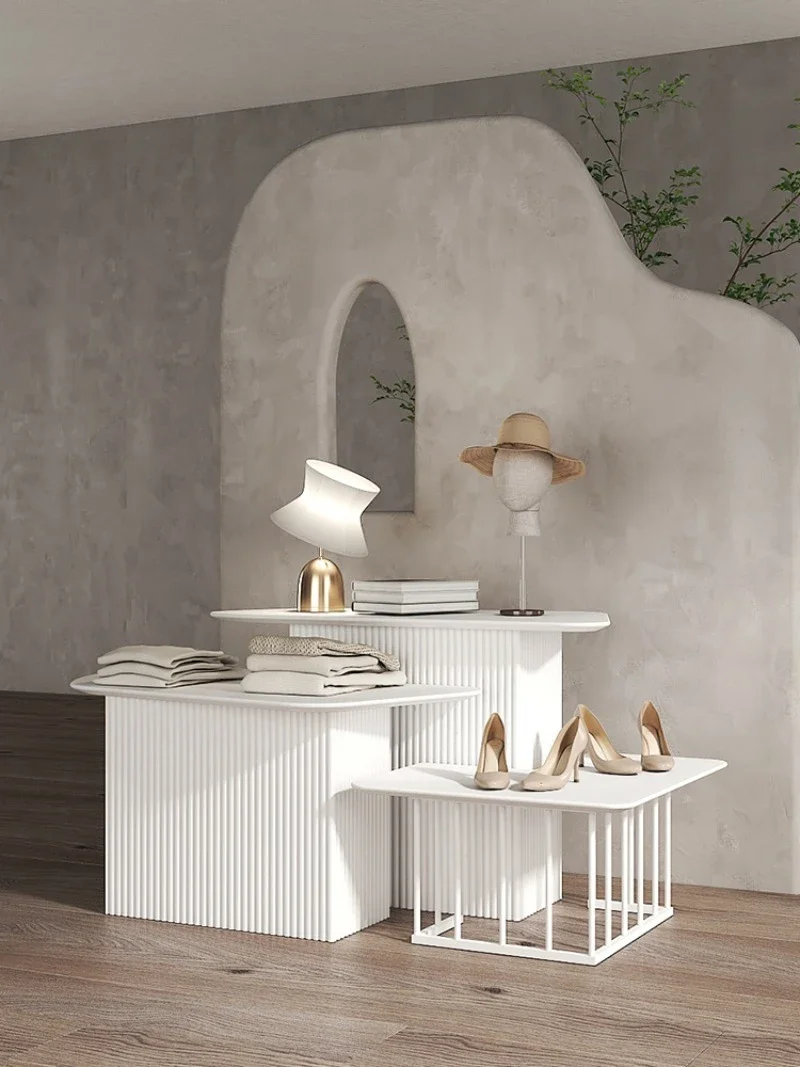 Water table Display table White paint Nakajima Display Women's clothing store Shimadai display cabinet