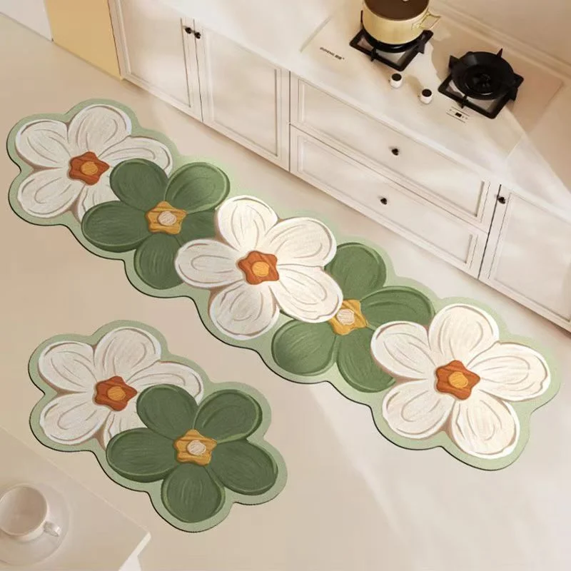 Carrot Floor Mat Kitchen Specific Carpet Absorbent Anti Slip Oil Resistant Can Be Wiped Washed Diatomaceous Floor Rug Can Be Cut