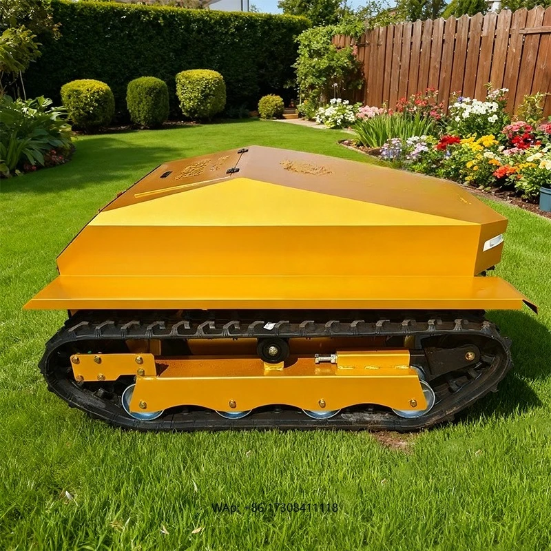 CE Certified Self-Propelled Grass Cutting Machine Crawler Intelligent Remote Control Lawn Mower