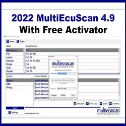 2023 Multiecuscan V4.9 For Fiat/Chrysler/Dodge/Jeep/Suzuki Scanner Software 4.9Work With ELM327 / OBD II Diagnostic Tool