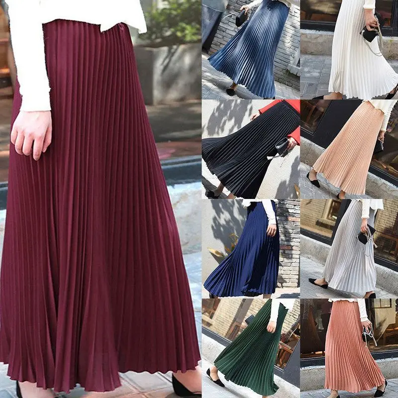 Elegant Semi-Body Summer Trend Chiffon Pleated Skirt Hot Sale Drifting Work Direct Sale Casual Style Mid-Waist Batwing Type