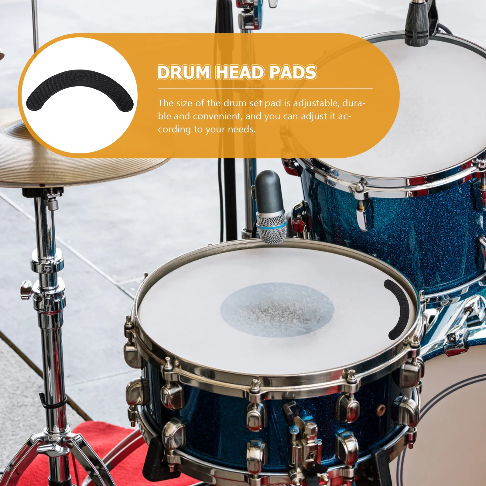 14 Uds. Alfombrillas silenciosas para cojines de tambor ajustables negros efecto silenciado duradero accesorios de tambor piezas de instrumentos