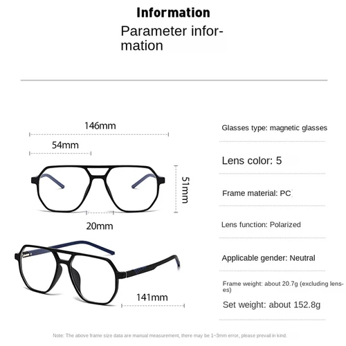 Imagen 2 del producto VCKA-gafas de sol deportivas con montura grande para miopía, lentes con Clip magnético, prescripción polarizada, 6 en 1, para hombre y mujer, de-0,5 a-6,0