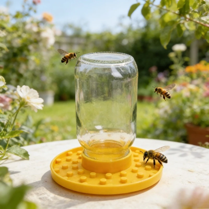 

Bee Feeder Jar Plastic Honey Bee Feeding Container Beekeeping Equipment Tool for Outdoor Beehive Water and Syrup Feeding
