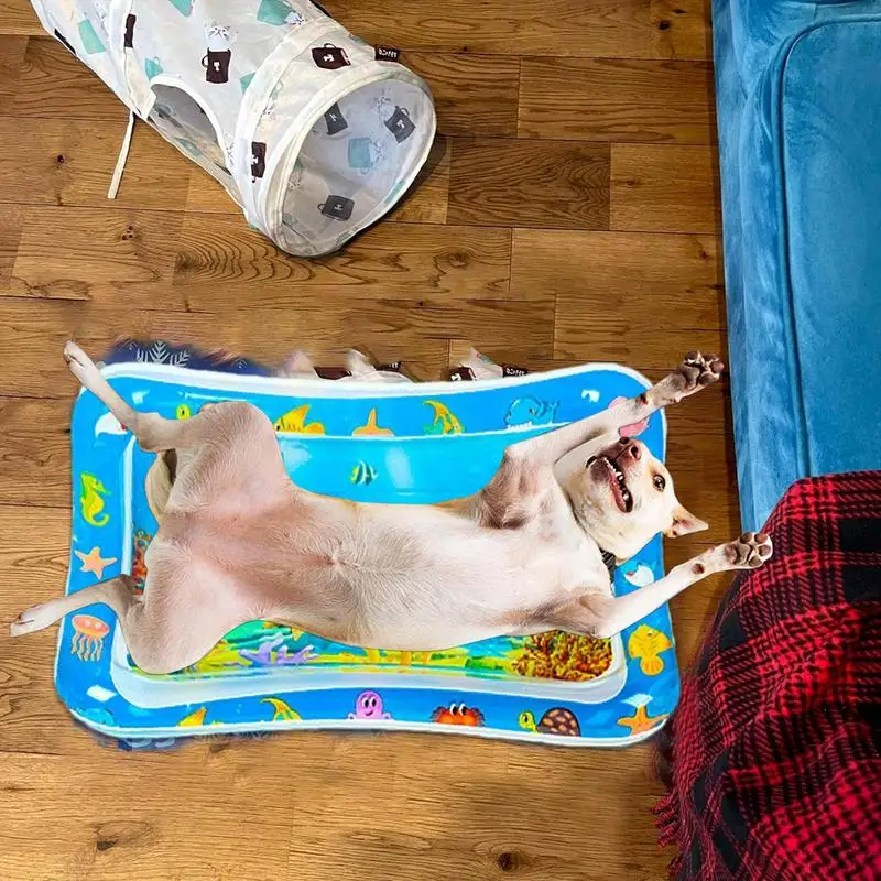 

Игровой коврик с датчиком воды для кошек, утолщенный надувной водный коврик для кошек и собак, игровой коврик для домашних животных с датчиком комфорта, водный игровой коврик для домашних животных