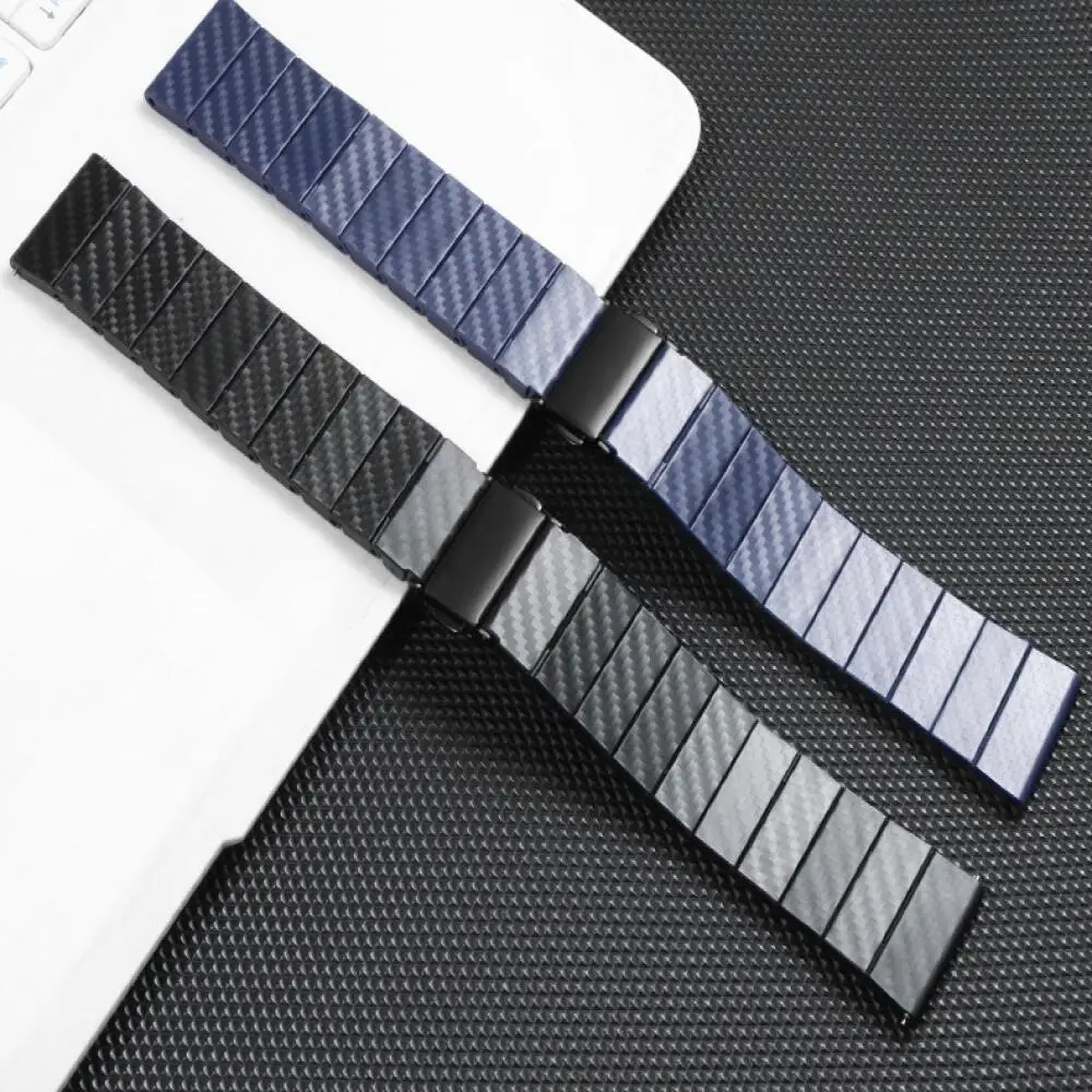 Fascia con motivo in fibra di carbonio da 22 mm per Amazfit Bip 6 5 5 Unity/GTR 4 3 2 Bracciale per Amazfit Stratos/Balance/Chetah cinturino rotondo