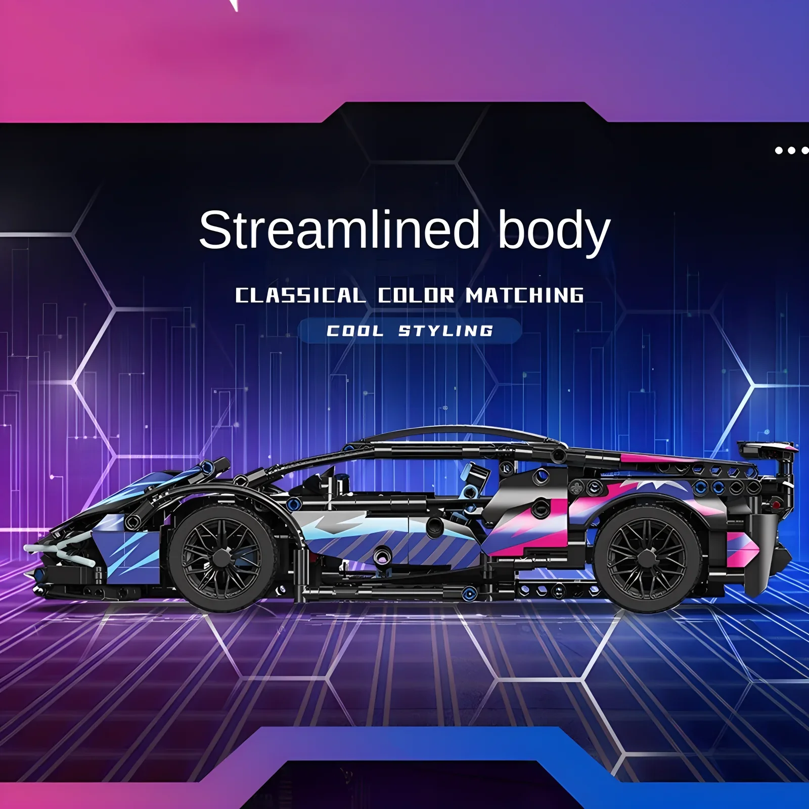 Technische Rennsportwagen Modellbausteine Technik Erwachsene 1:14 DIY Supercar Ziegel Puzzle Spielzeug Kind Erwachsene Geschenk (1314 + Granulat)