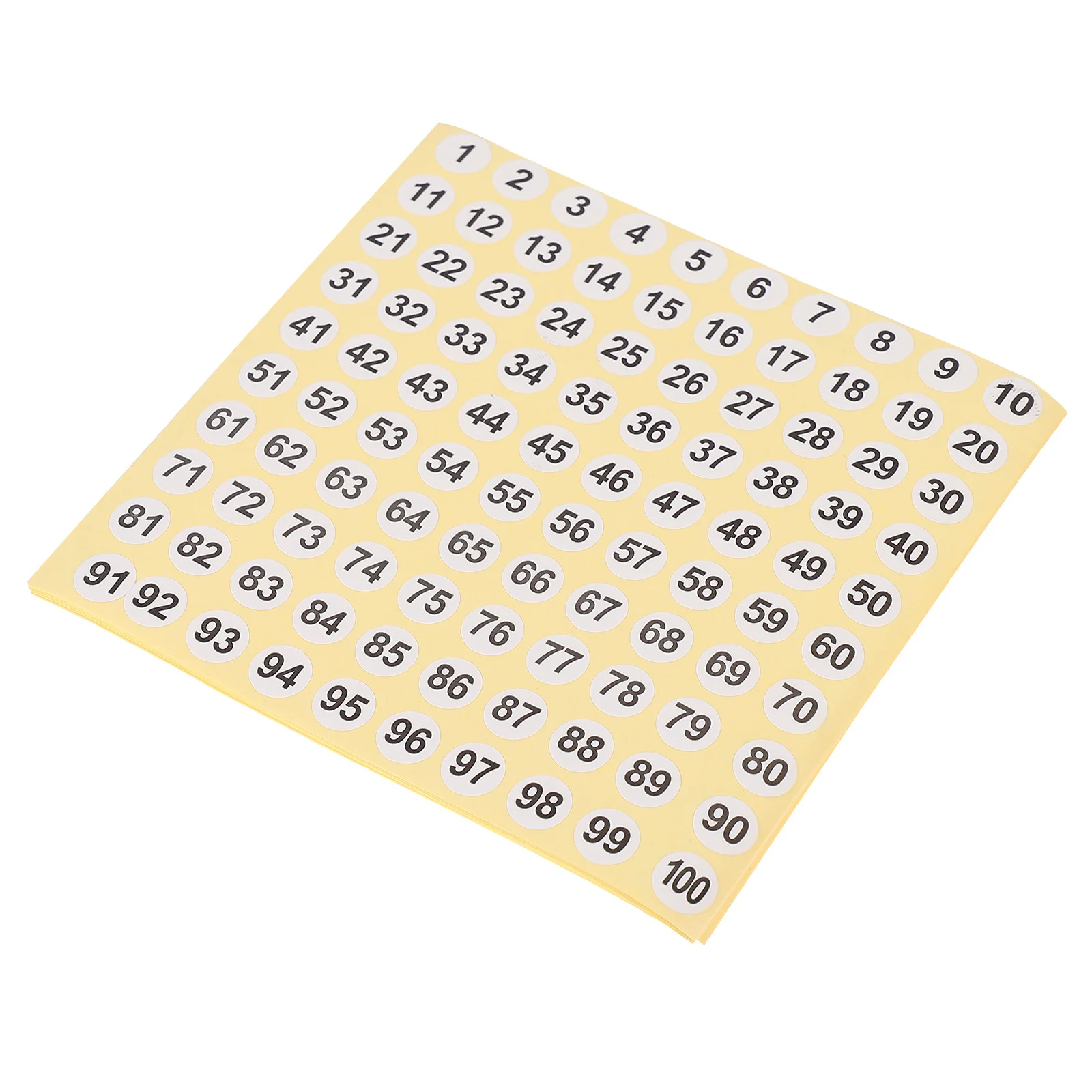 

100 Pcs Circular Stickers Consecutive Number Circle Small Round Marker Inventory