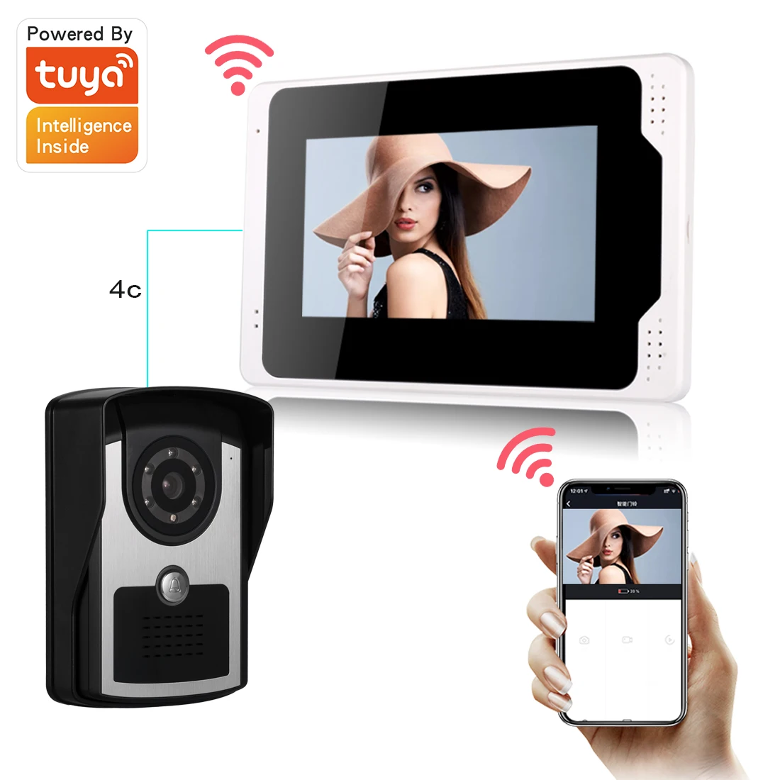 

7 inch Video Intercom System For Home Apartment Video Doorbell 1080P AHD Tuya Smart WiFi APP Remote Unlock Access Control System