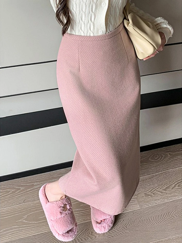 

Рекомендованная Эмили Клуд шерстяная юбка с высокой талией, разрезом и запахом, женская, осенне-зимняя, модная, больших размеров, А-силуэт