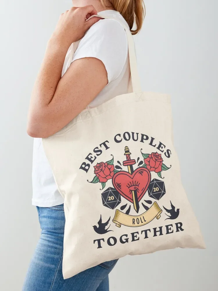 Best Couples Roll Together Romantic D20 Valentine Tote Bag shopper bags for women tote bag screen great bag