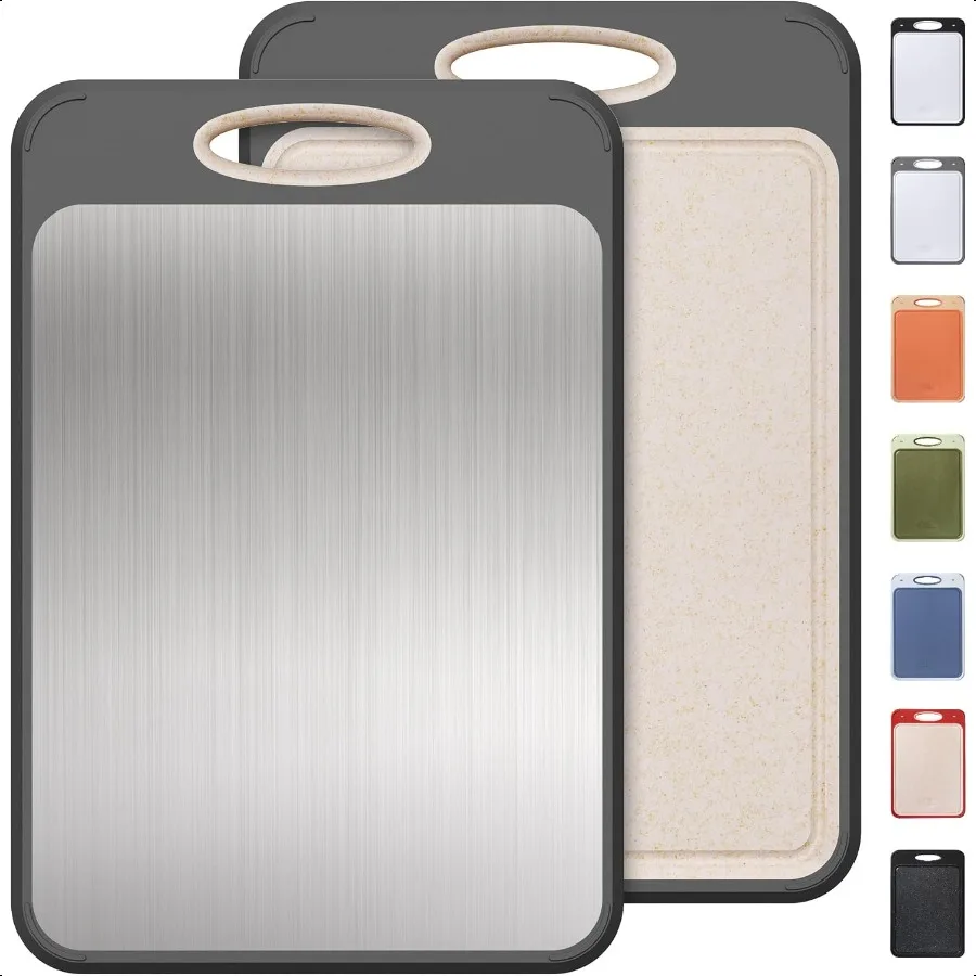 

Stainl Steel Cutting Board Non Toxic Cutting Board for Kitchen Double Sided Food Grade Chopping Board for Meat Vegetables Kitch