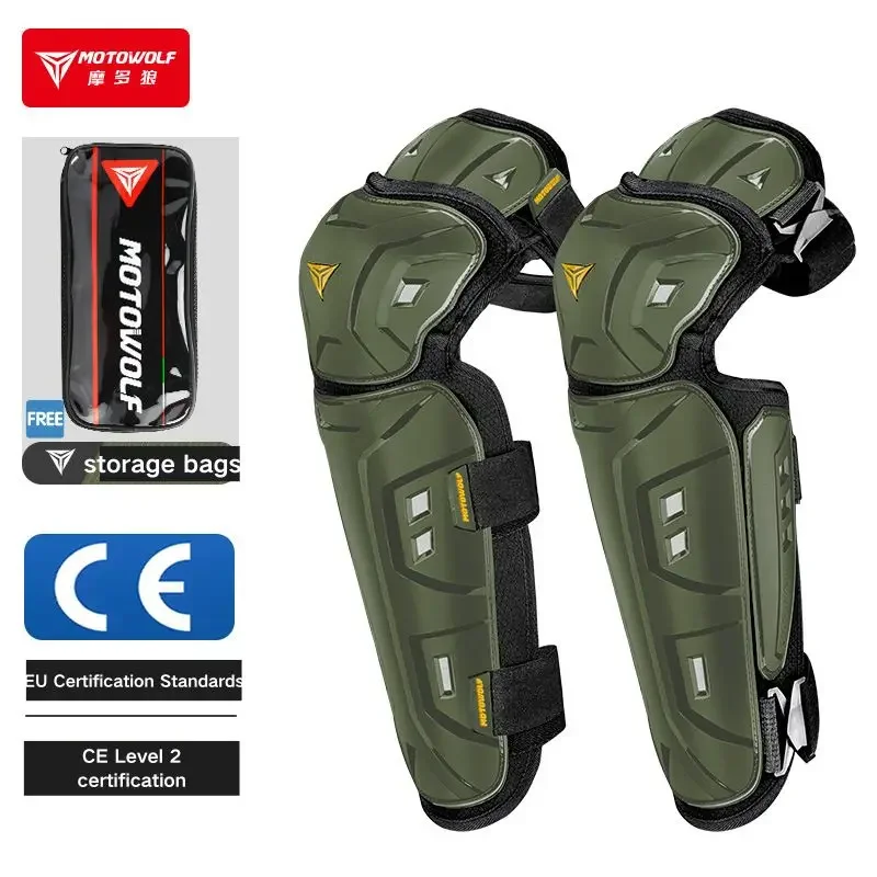 Motowolf-rodillera para motociclista, Protector de codo para Motocross, armadura, equipo de motocicleta, aprobación CE