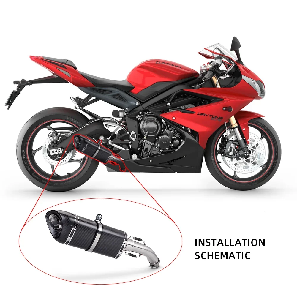 

Motorcycle Exhaust System escape Modified 51MM High position Middle Link Pipe For DAYTONA 675 675R 2006-2012